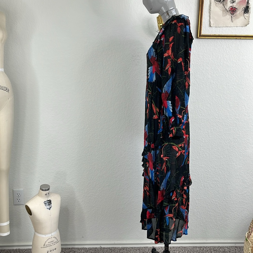 BLANK NYC Parrot Resort Long Sleeve Bird of Paradise Midi AW 2019 Dress - Picture 4 of 10